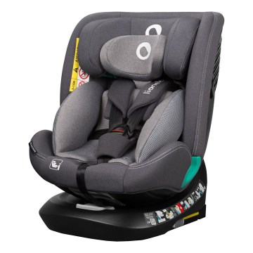 Lionelo - Seggiolino auto con base girevole BASTIAAN ONE i-Size 40-150 cm Grigio Stone