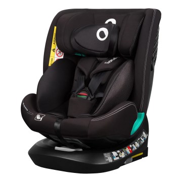 Lionelo - Seggiolino auto con base girevole BASTIAAN ONE i-Size 40-150 cm Nero Carbonio