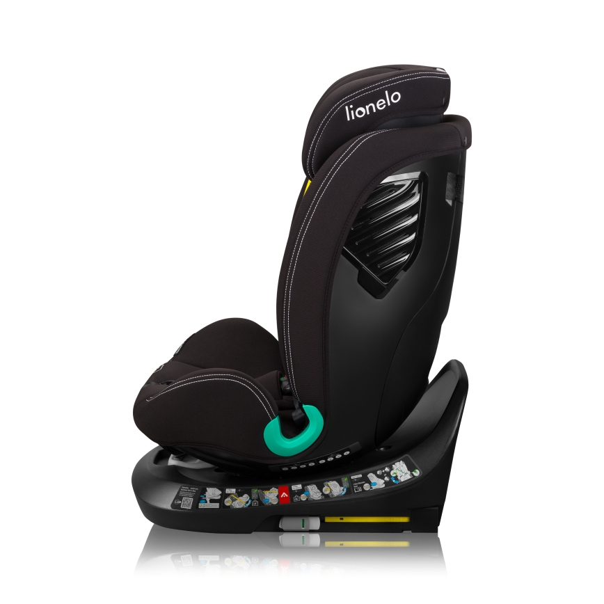Lionelo - Seggiolino auto con base girevole BASTIAAN ONE i-Size 40-150 cm Black Carbon