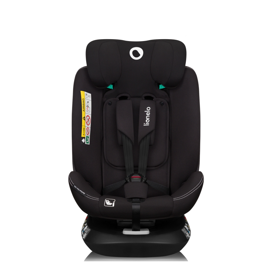Lionelo - Seggiolino auto con base girevole BASTIAAN ONE i-Size 40-150 cm Black Carbon