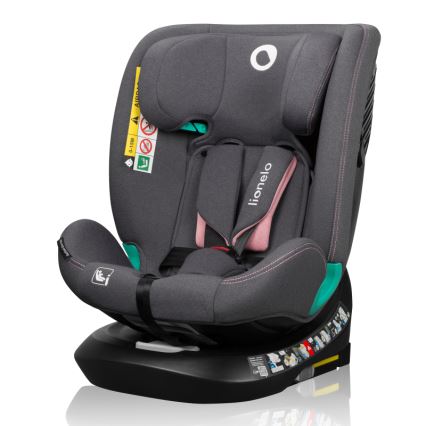 Lionelo - Seggiolino auto con base girevole BASTIAAN ONE i-Size 40-150 cm Pink Rose