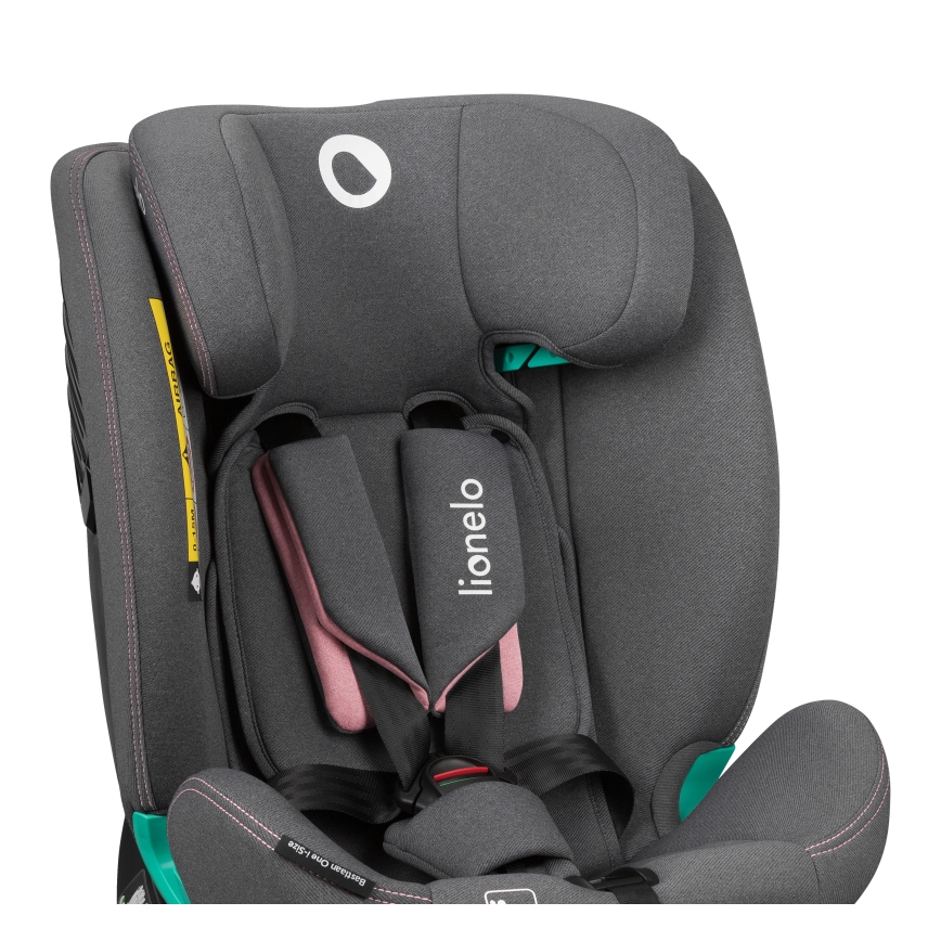 Lionelo - Seggiolino auto con base girevole BASTIAAN ONE i-Size 40-150 cm Pink Rose