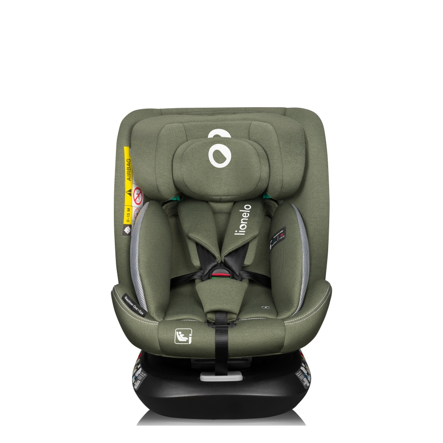 Lionelo - Seggiolino auto con base girevole BASTIAAN ONE i-Size 40-150 cm Verde oliva
