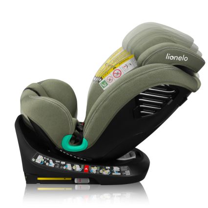Lionelo - Seggiolino auto con base girevole BASTIAAN ONE i-Size 40-150 cm Verde oliva