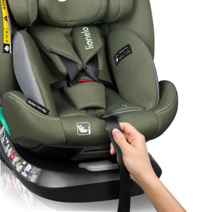 Lionelo - Seggiolino auto con base girevole BASTIAAN ONE i-Size 40-150 cm Verde oliva