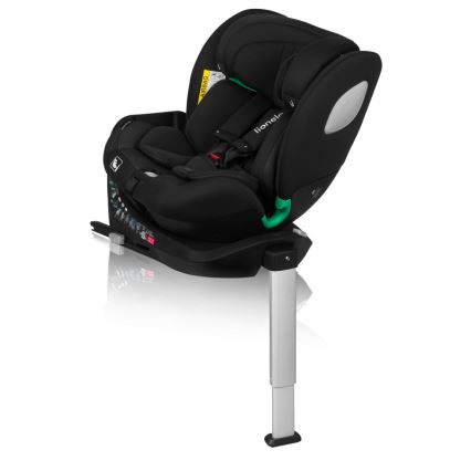 Lionelo - Seggiolino auto con base girevole BRAAM AIR i-Size 40-150 cm Black Carbon