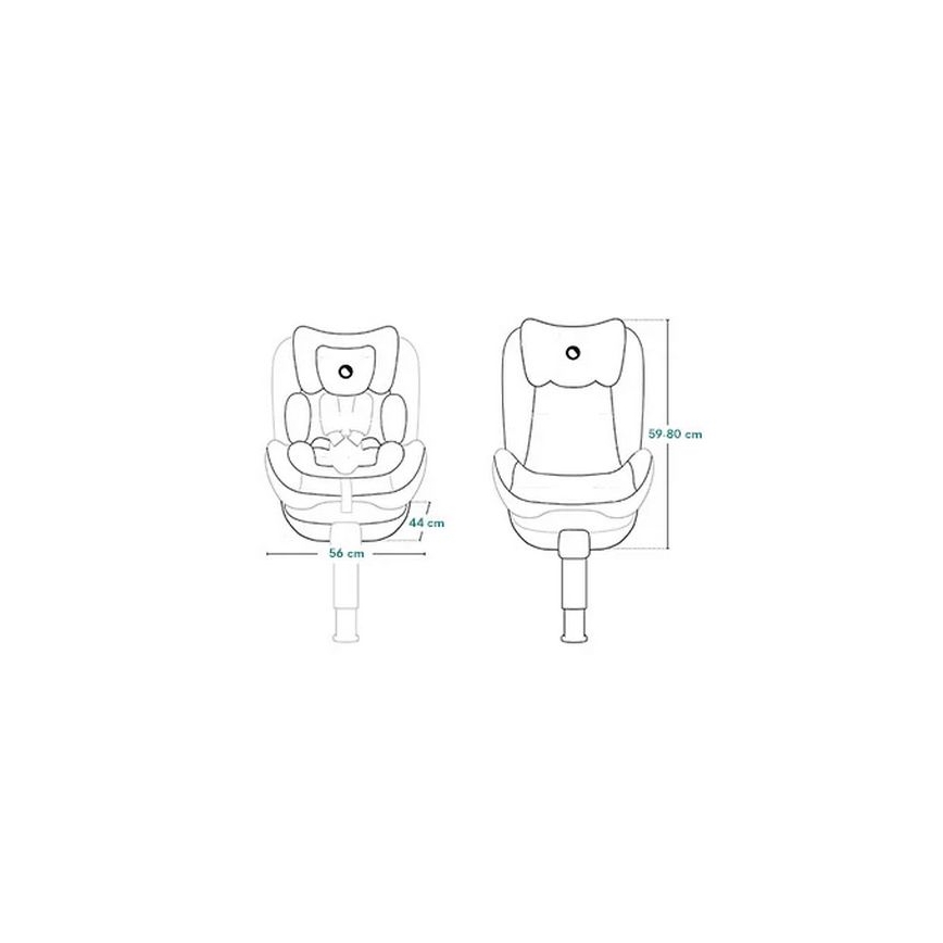 Lionelo - Seggiolino auto con base girevole BRAAM AIR i-Size 40-150 cm Black Carbon