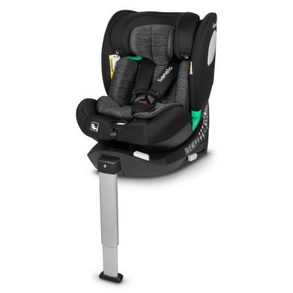 Lionelo - Seggiolino auto con base girevole BRAAM i-Size 40-150 cm Nero Carbonio