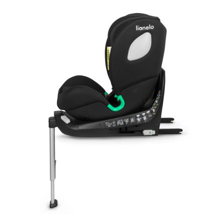 Lionelo - Seggiolino auto con base girevole BRAAM i-Size 40-150 cm Nero Carbonio