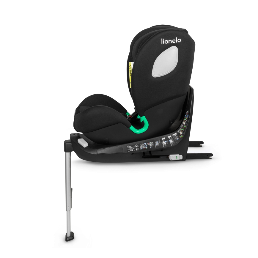 Lionelo - Seggiolino auto con base girevole BRAAM i-Size 40-150 cm Nero Carbonio