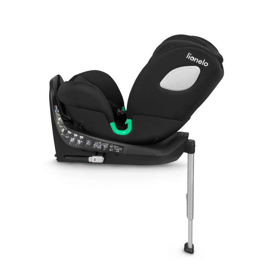 Lionelo - Seggiolino auto con base girevole BRAAM i-Size 40-150 cm Nero Carbonio