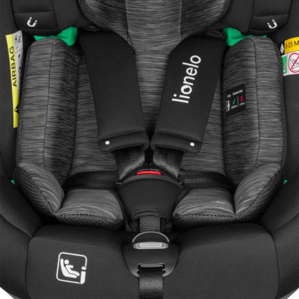 Lionelo - Seggiolino auto con base girevole BRAAM i-Size 40-150 cm Nero Carbonio
