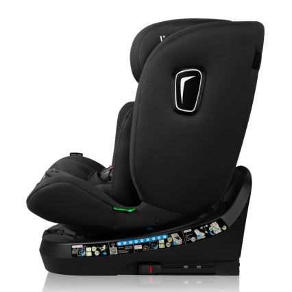 Lionelo - Seggiolino auto con base girevole BRAVE i-Size 40-150 cm Black Carbon