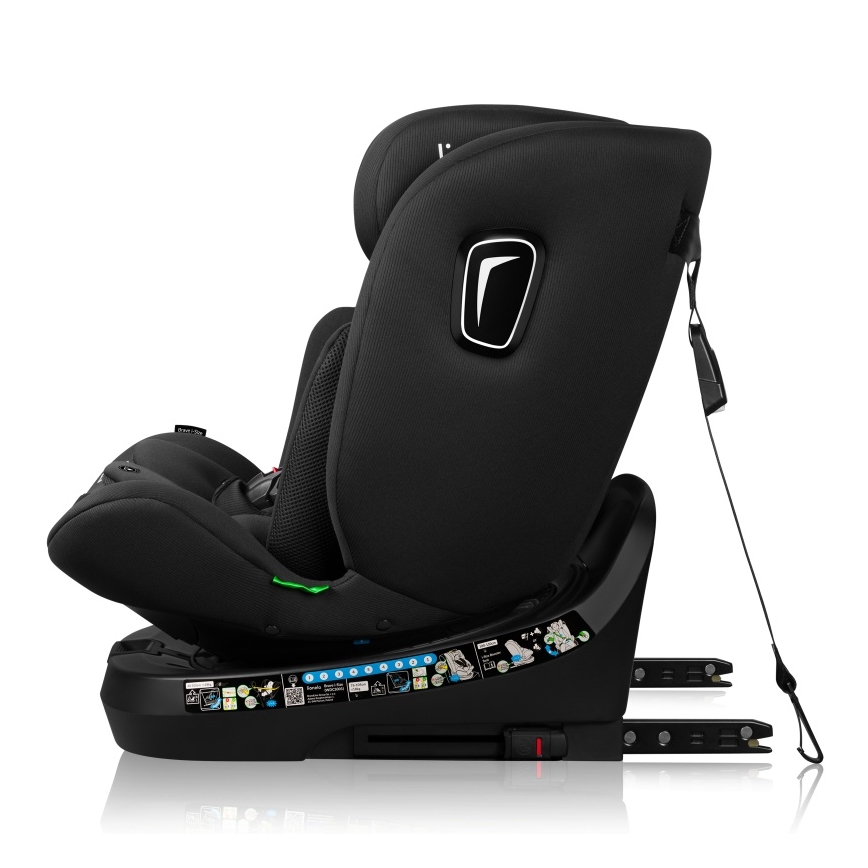 Lionelo - Seggiolino auto con base girevole BRAVE i-Size 40-150 cm Black Carbon