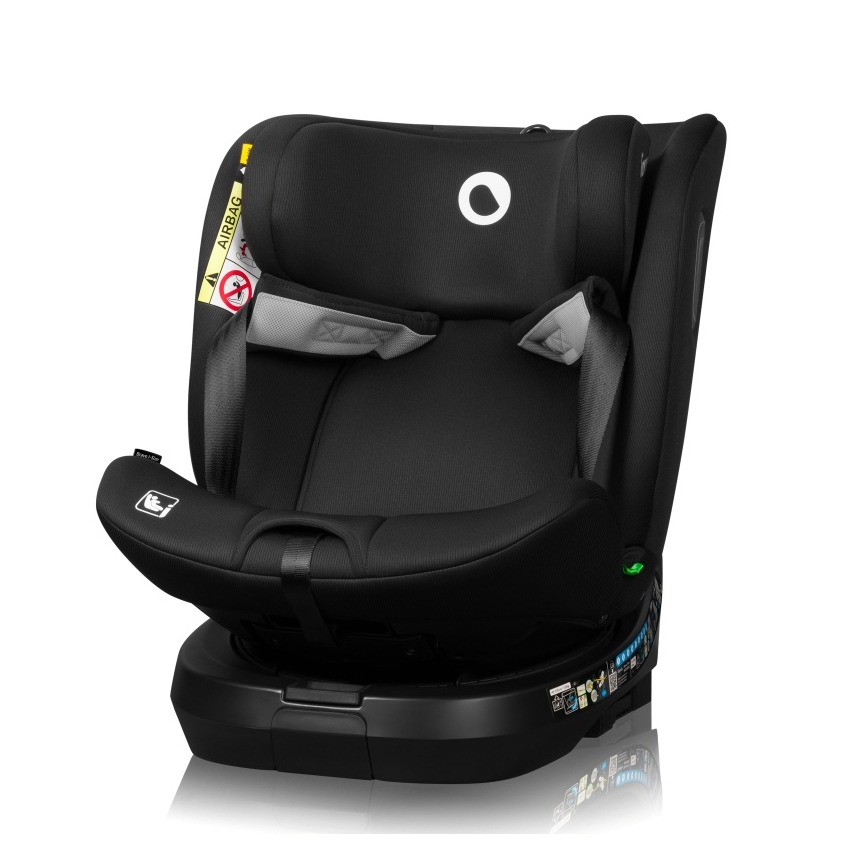 Lionelo - Seggiolino auto con base girevole BRAVE i-Size 40-150 cm Black Carbon