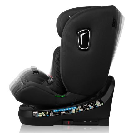 Lionelo - Seggiolino auto con base girevole BRAVE i-Size 40-150 cm Black Carbon