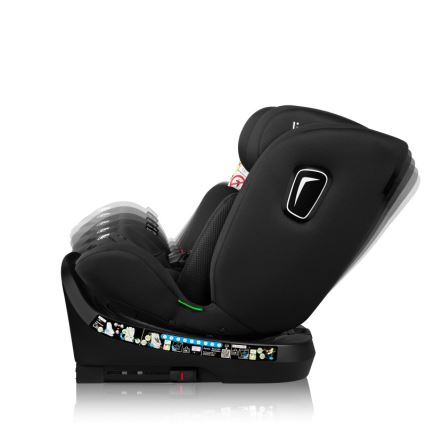 Lionelo - Seggiolino auto con base girevole BRAVE i-Size 40-150 cm Black Carbon