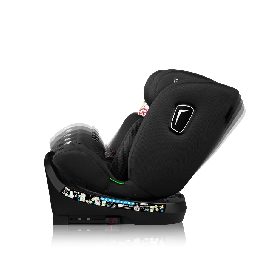 Lionelo - Seggiolino auto con base girevole BRAVE i-Size 40-150 cm Black Carbon