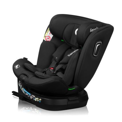 Lionelo - Seggiolino auto con base girevole BRAVE i-Size 40-150 cm Black Carbon