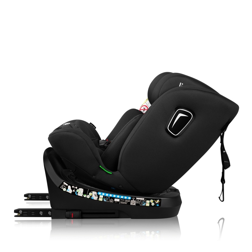 Lionelo - Seggiolino auto con base girevole BRAVE i-Size 40-150 cm Black Carbon