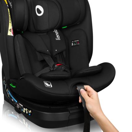 Lionelo - Seggiolino auto con base girevole BRAVE i-Size 40-150 cm Black Carbon