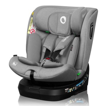 Lionelo - Seggiolino auto con base girevole BRAVE i-Size 40-150 cm Grigio Pietra