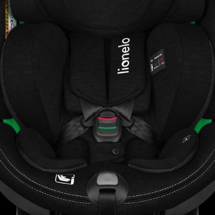 Lionelo - Seggiolino auto con base girevole HARMONY i-Dimensioni 40-150 cm nero