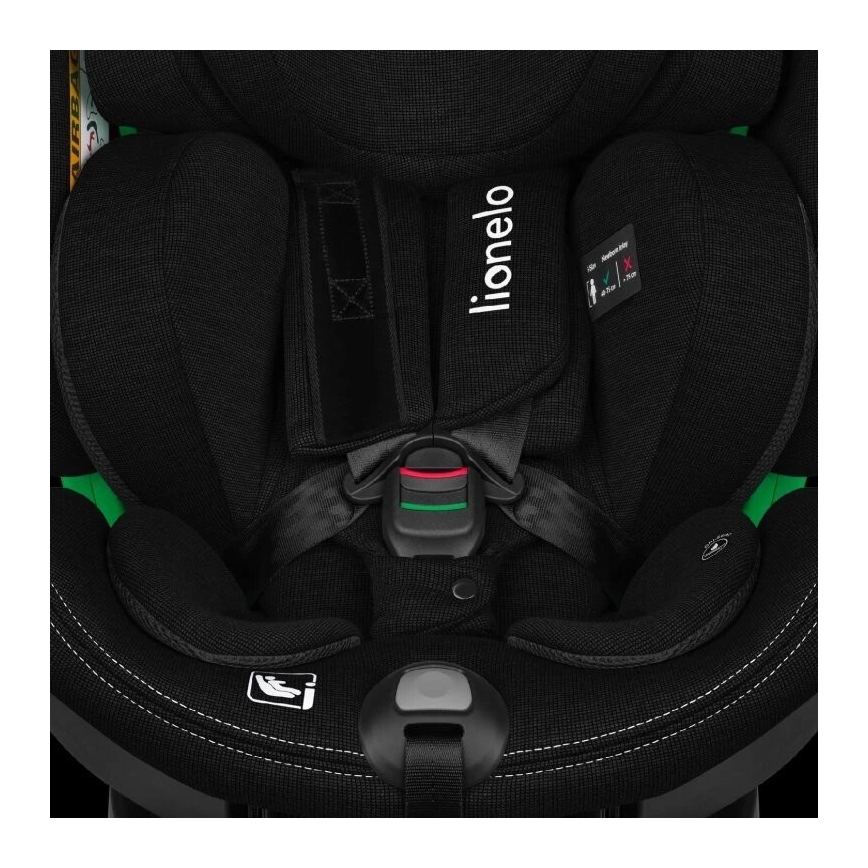 Lionelo - Seggiolino auto con base girevole HARMONY i-Dimensioni 40-150 cm nero