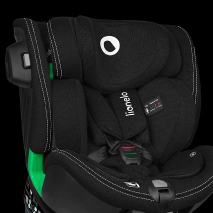 Lionelo - Seggiolino auto con base girevole HARMONY i-Dimensioni 40-150 cm nero