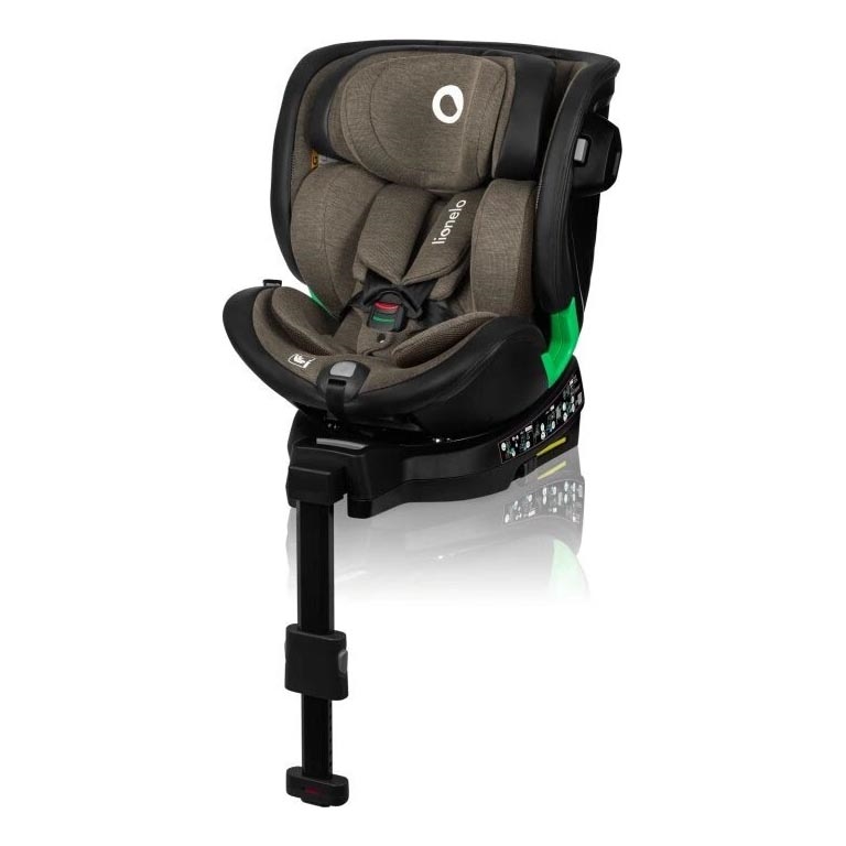 Lionelo - Seggiolino auto con base girevole HARMONY i-Dimensioni 40-150 cm nero/oliva