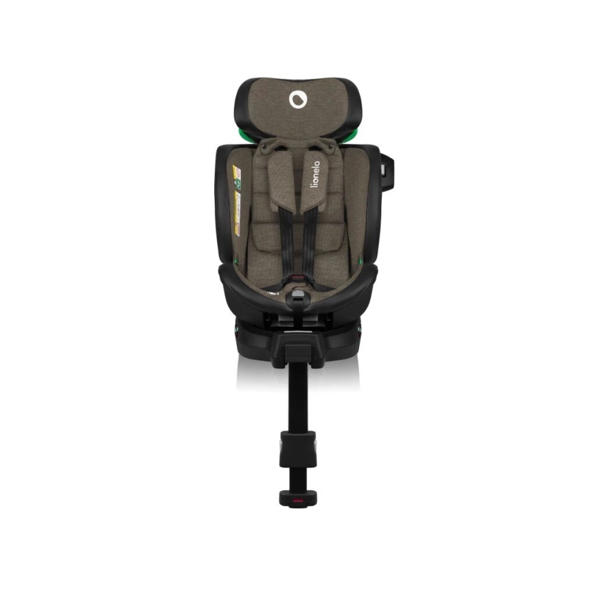 Lionelo - Seggiolino auto con base girevole HARMONY i-Dimensioni 40-150 cm nero/oliva