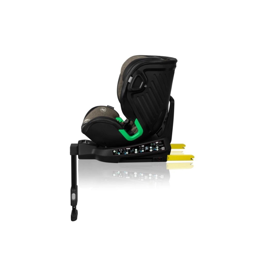 Lionelo - Seggiolino auto con base girevole HARMONY i-Dimensioni 40-150 cm nero/oliva