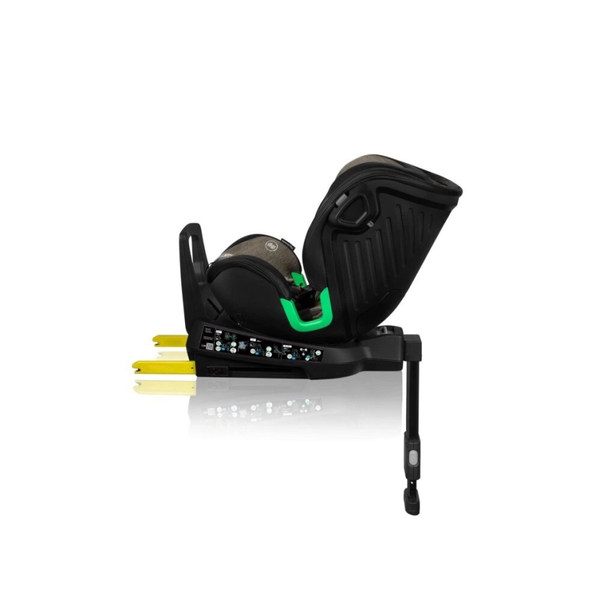 Lionelo - Seggiolino auto con base girevole HARMONY i-Dimensioni 40-150 cm nero/oliva
