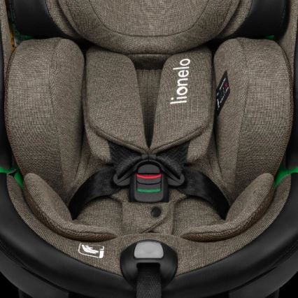 Lionelo - Seggiolino auto con base girevole HARMONY i-Dimensioni 40-150 cm nero/oliva