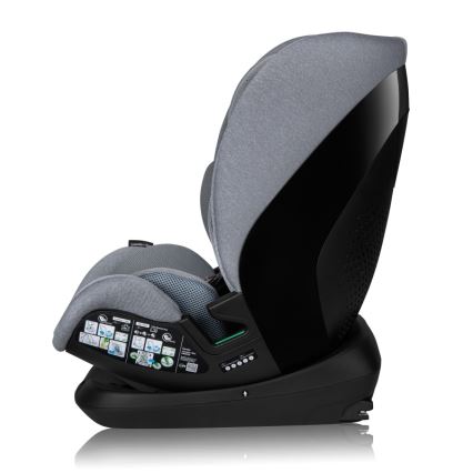 Lionelo - Seggiolino auto con base girevole LAVENDER i-Size 76-150 cm Grigio Pietra