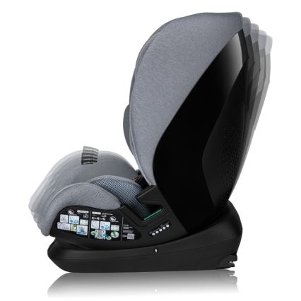 Lionelo - Seggiolino auto con base girevole LAVENDER i-Size 76-150 cm Grigio Pietra
