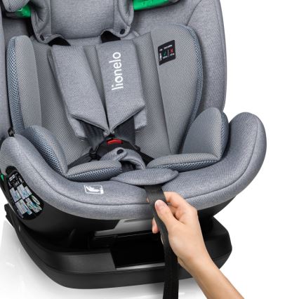 Lionelo - Seggiolino auto con base girevole LAVENDER i-Size 76-150 cm Grigio Pietra