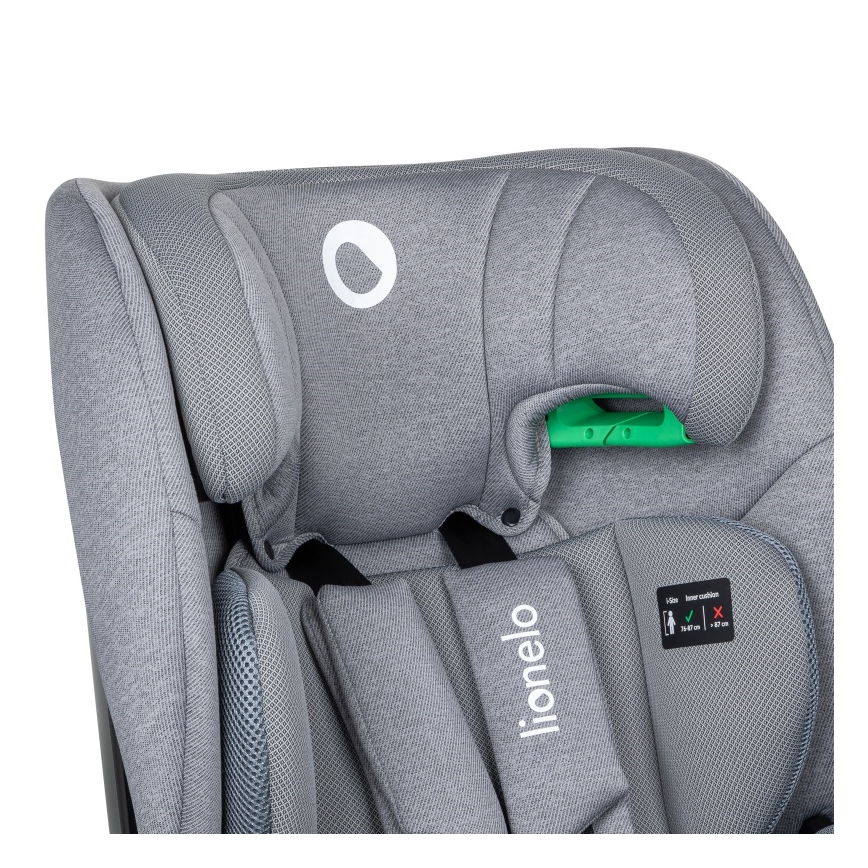 Lionelo - Seggiolino auto con base girevole LAVENDER i-Size 76-150 cm Grigio Pietra