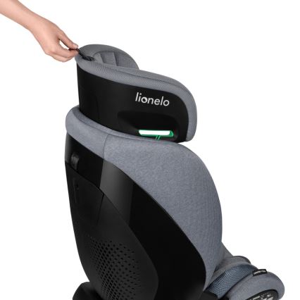 Lionelo - Seggiolino auto con base girevole LAVENDER i-Size 76-150 cm Grigio Pietra