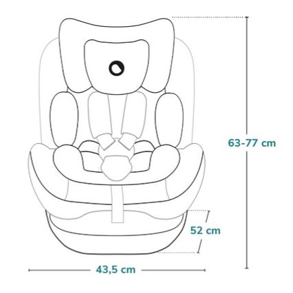 Lionelo - Seggiolino auto con base girevole LAVENDER i-Size 76-150 cm Grigio Pietra