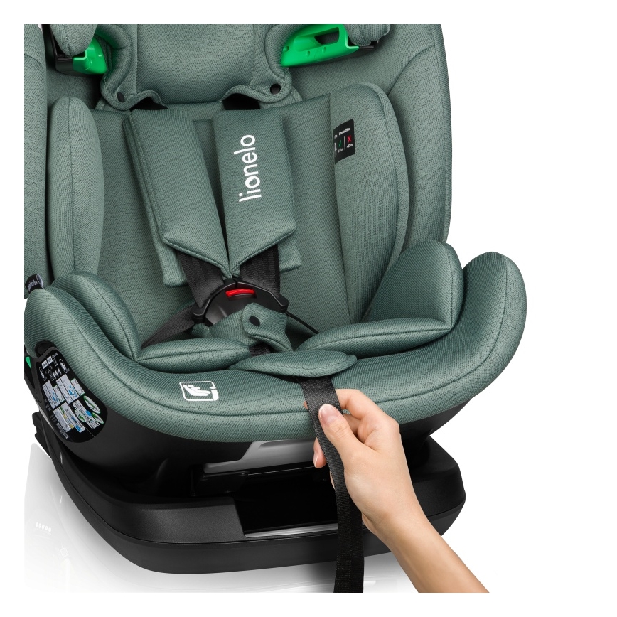 Lionelo - Seggiolino auto con base girevole LAVENDER i-Size 76-150 cm Verde pistacchio