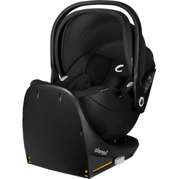 Lionelo - Seggiolino auto con base girevole MOXIE SET i-Size 40-87 cm Black Carbon