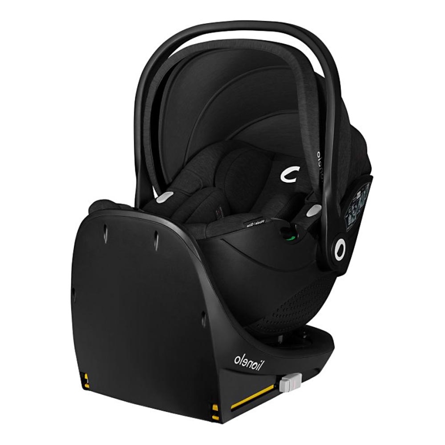 Lionelo - Seggiolino auto con base girevole MOXIE SET i-Size 40-87 cm Black Carbon