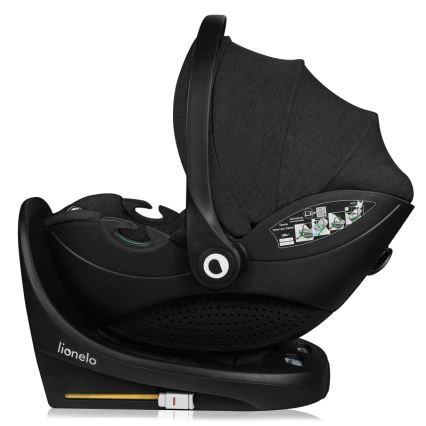 Lionelo - Seggiolino auto con base girevole MOXIE SET i-Size 40-87 cm Black Carbon