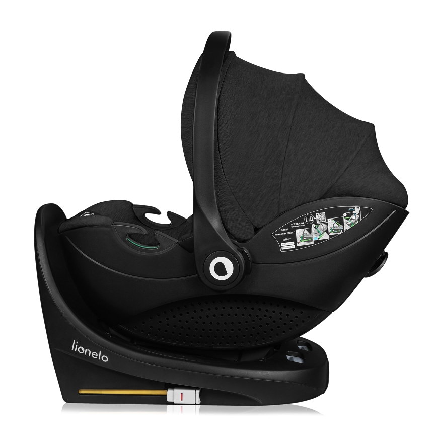 Lionelo - Seggiolino auto con base girevole MOXIE SET i-Size 40-87 cm Black Carbon
