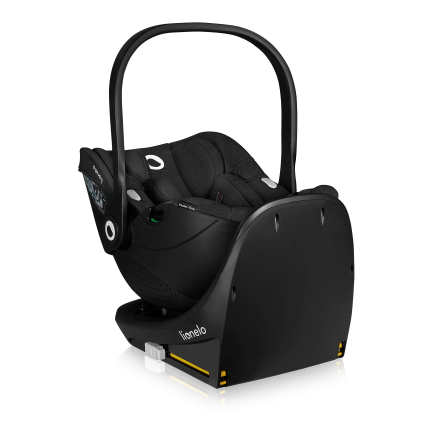 Lionelo - Seggiolino auto con base girevole MOXIE SET i-Size 40-87 cm Black Carbon