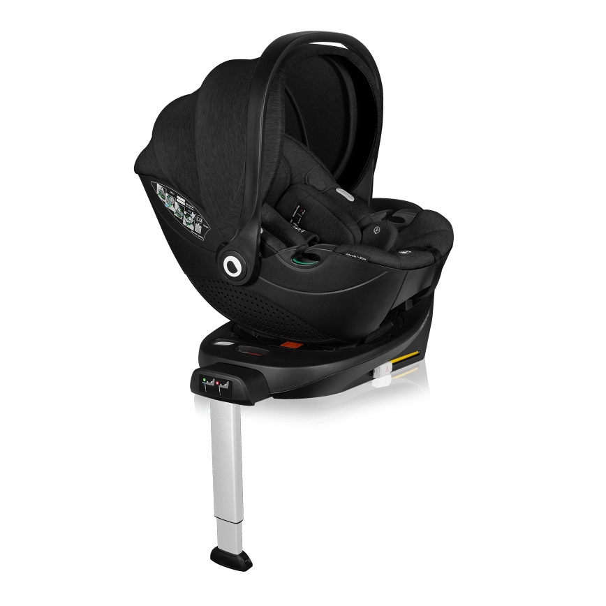 Lionelo - Seggiolino auto con base girevole MOXIE SET i-Size 40-87 cm Black Carbon