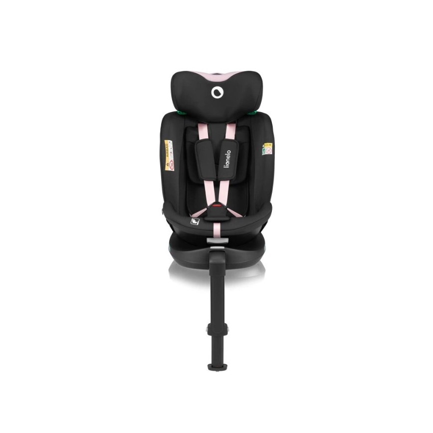 Lionelo - Seggiolino auto con base girevole NAVY i-Size 40-150 cm nero/rosa