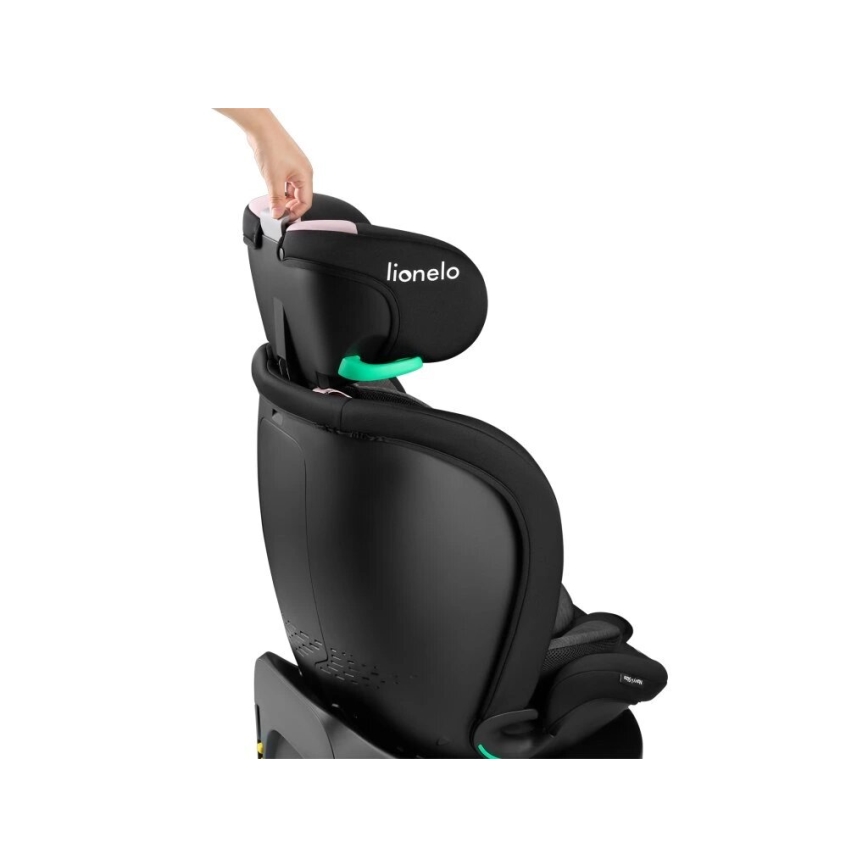 Lionelo - Seggiolino auto con base girevole NAVY i-Size 40-150 cm nero/rosa