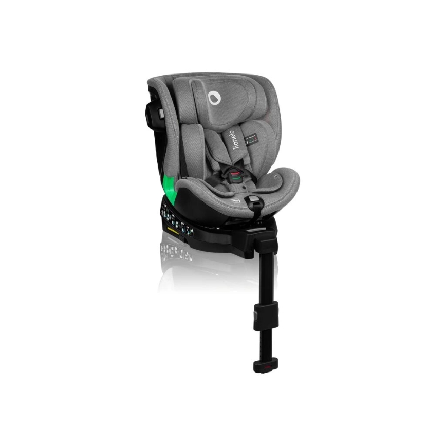 Lionelo - Seggiolino auto con base rotante HARMONY i-Dimensioni 40-150 cm nero/grigio